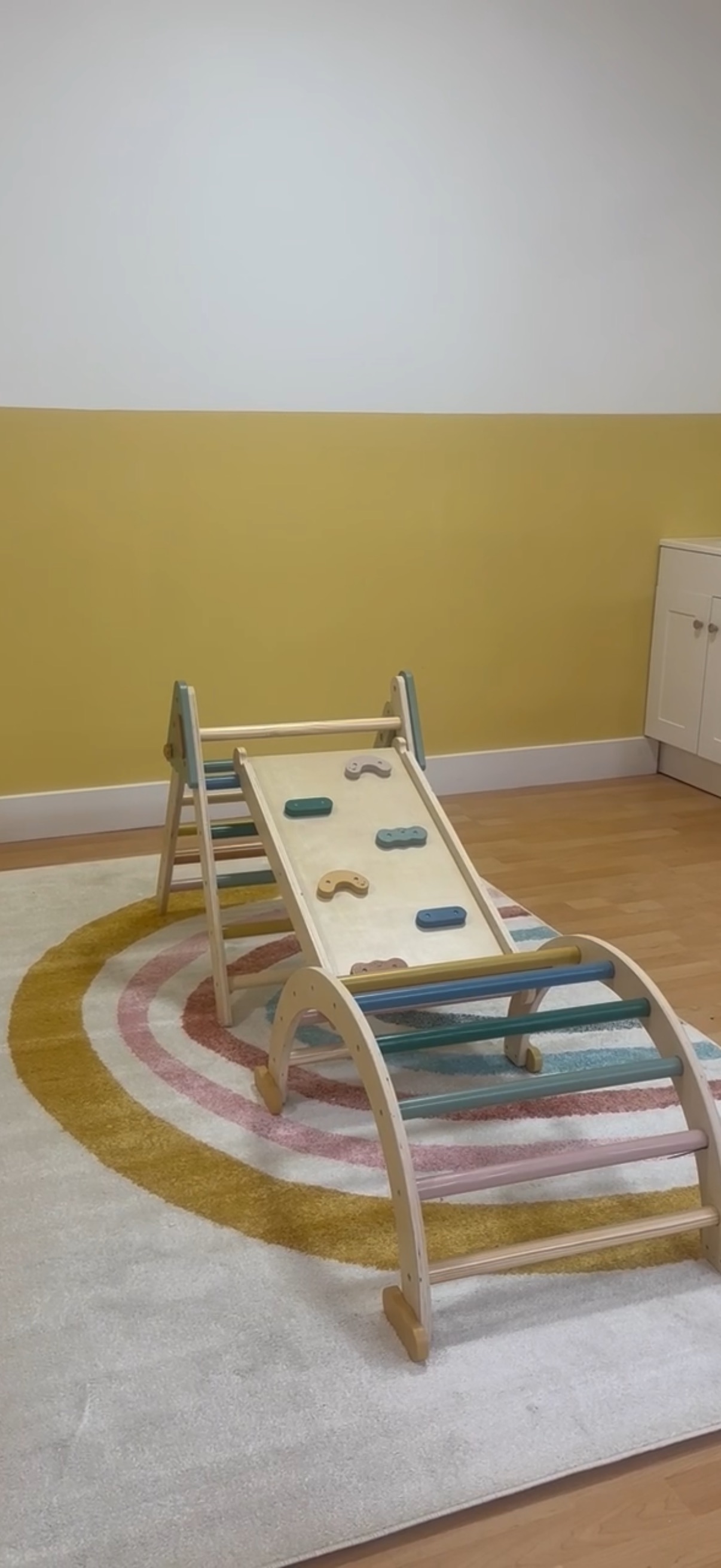 Wooden toy gym at Happy Nook