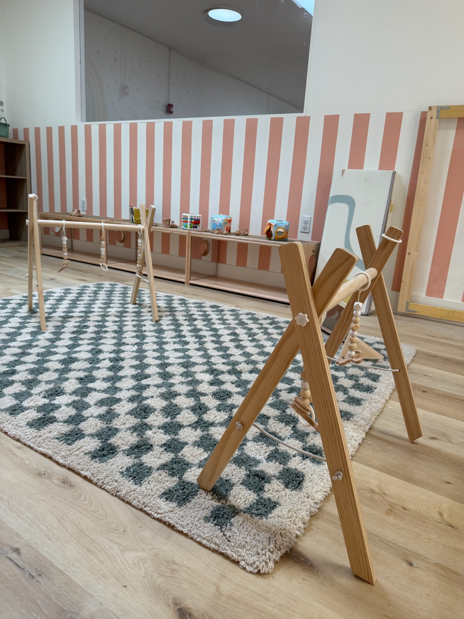 Wooden toy gym at Happy Nook